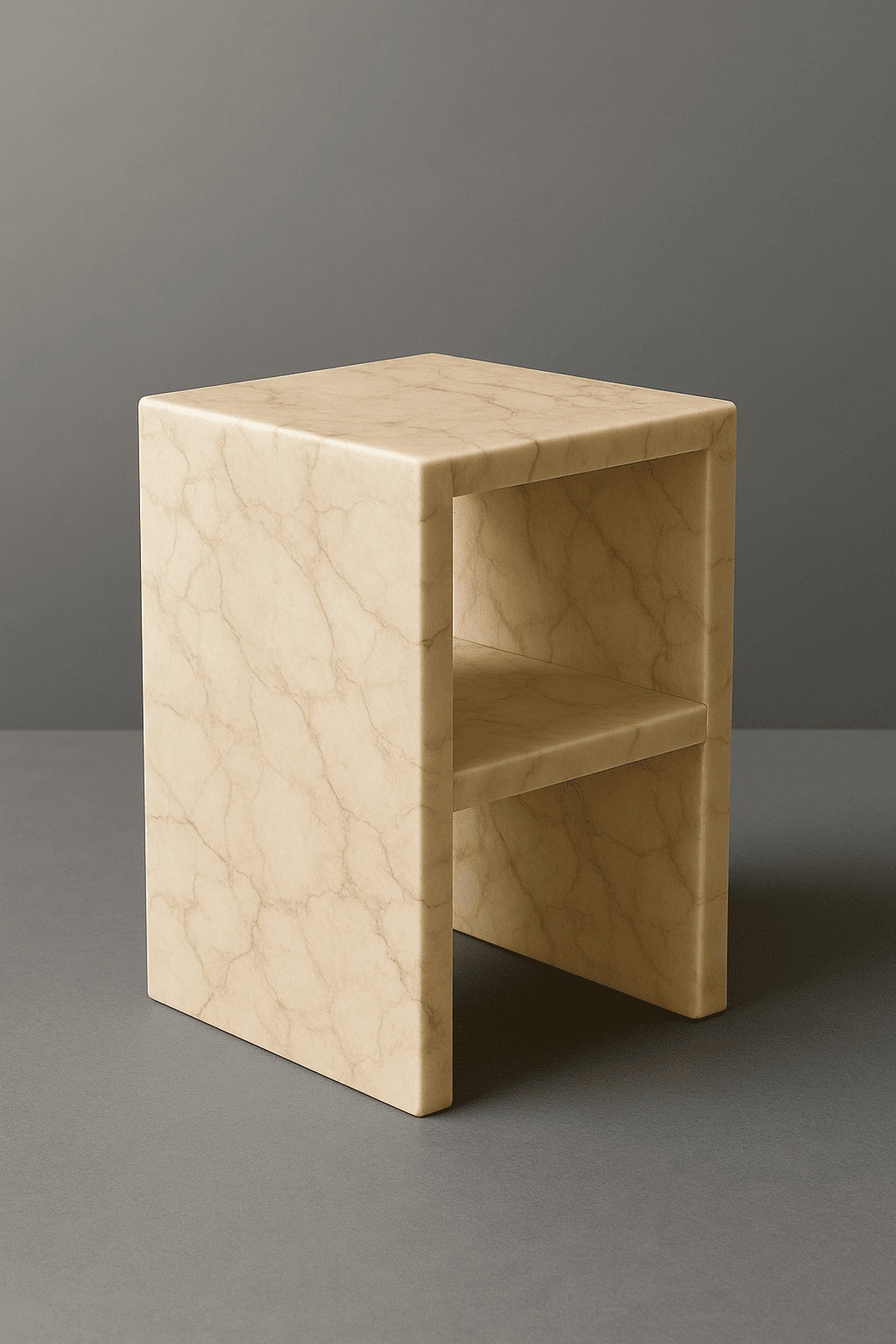 Marble bedsıde table wıth a shelf from aurora marble