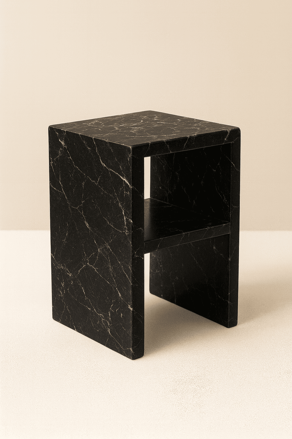 Marble bedsıde table wıth a shelf from aurora marble