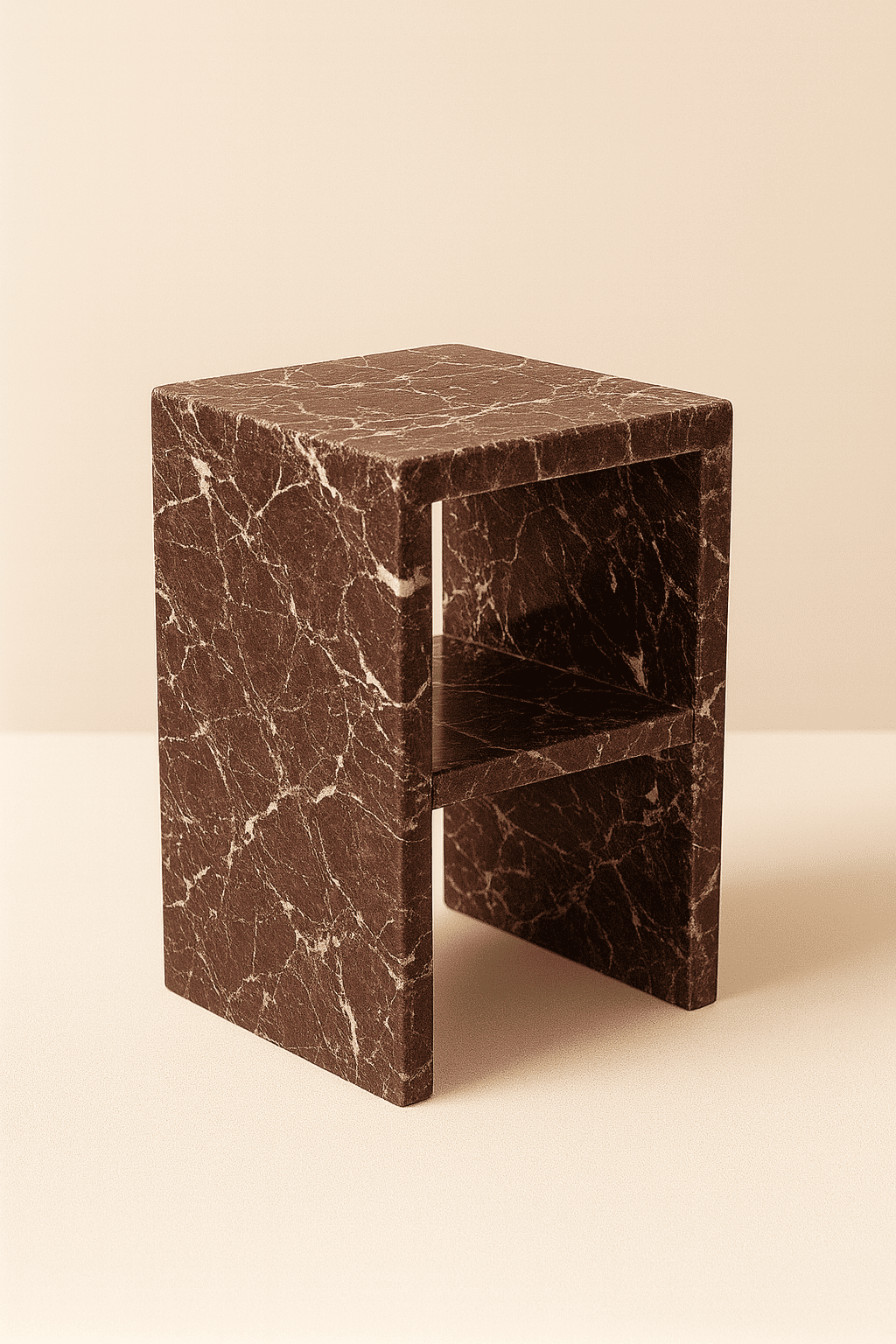 Marble bedsıde table with a shelf from aurora marble