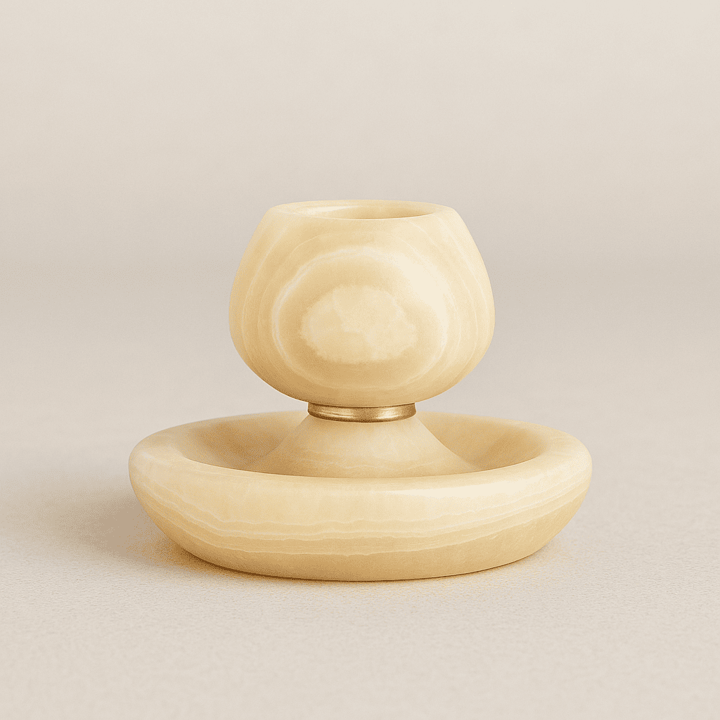 LOTUS Onyx Candle Holder