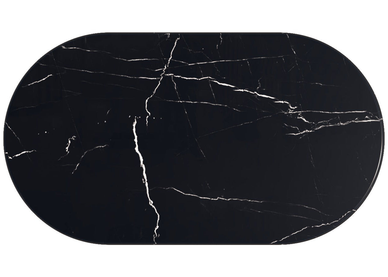 Black marble placemat with white veins on a white background nero marquna