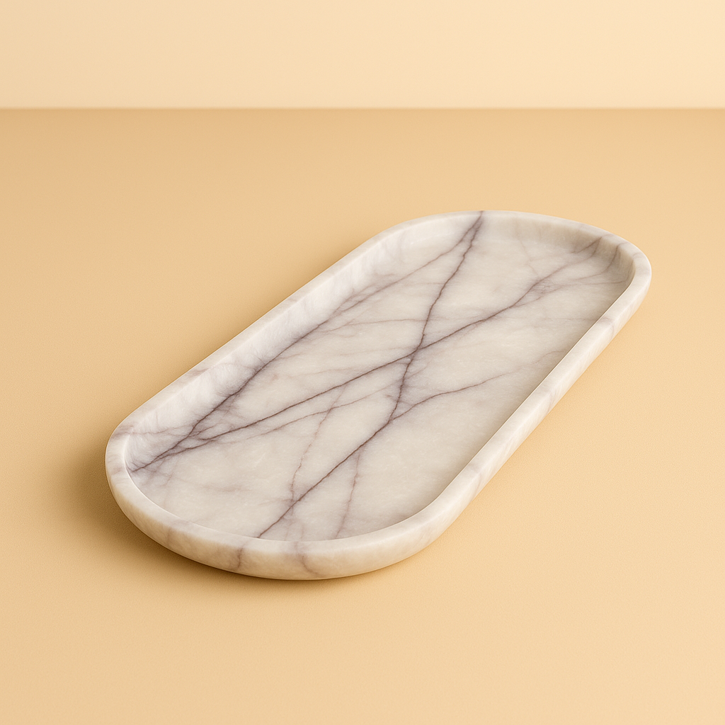 Aurora Marble oval marble tray for decoration luxury Lilac marble
