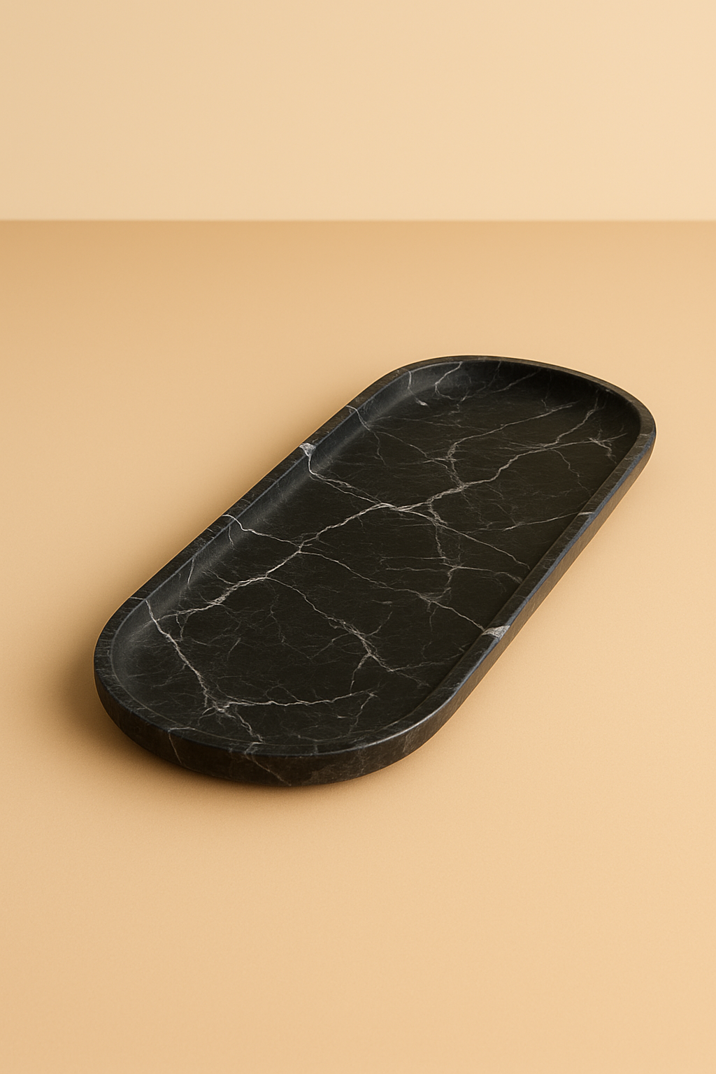 Aurora Marble oval marble tray for decoration luxury nero marquina
