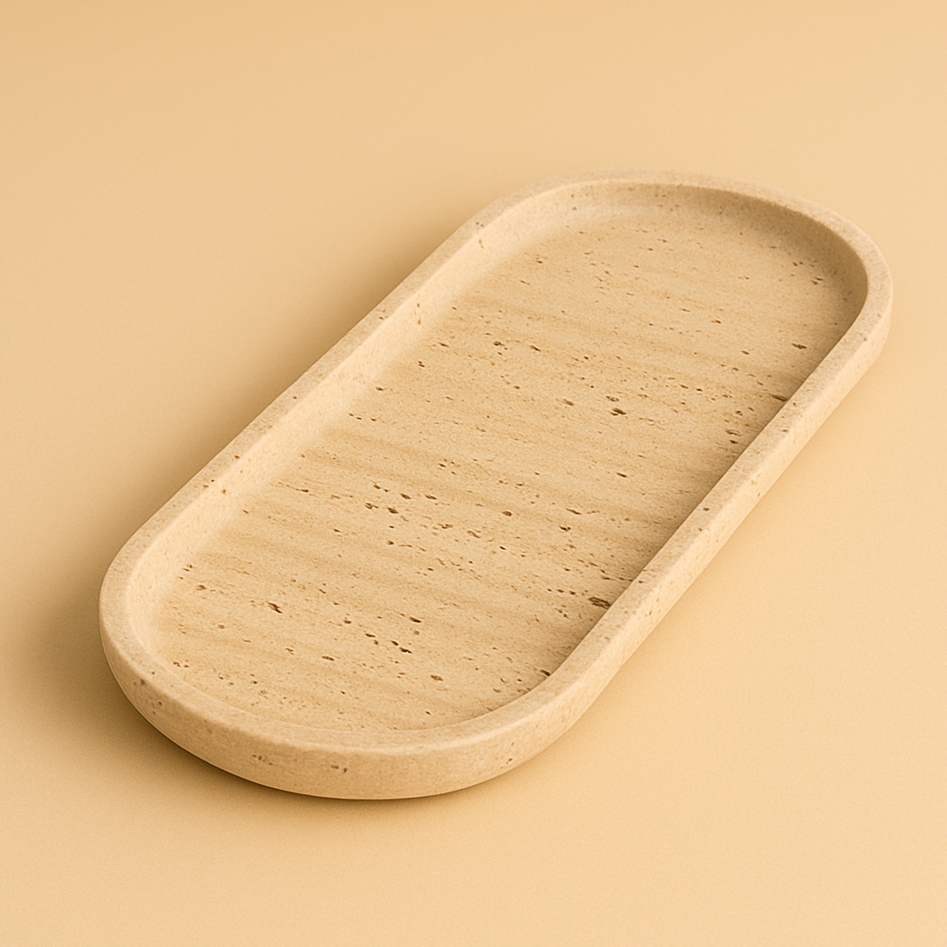 Aurora Marble oval marble tray for decoration luxury travertine