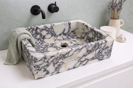 marble sink in an elegant bathroom