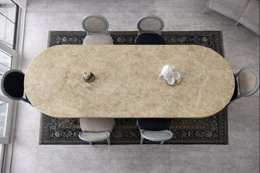 VASA Crema Marfil Marble Dining Table