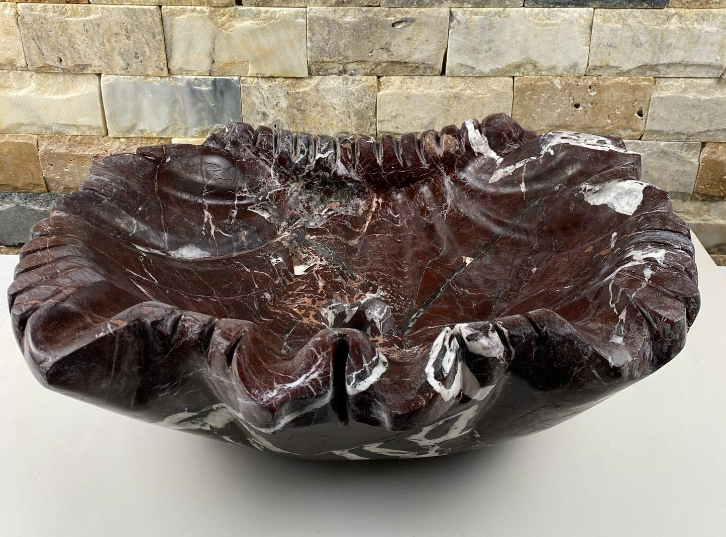 Aurora Marble rosso levanto sink