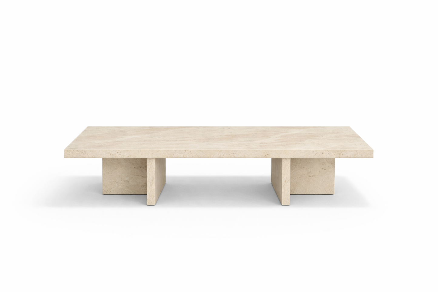 beige marble coffee table on a white background