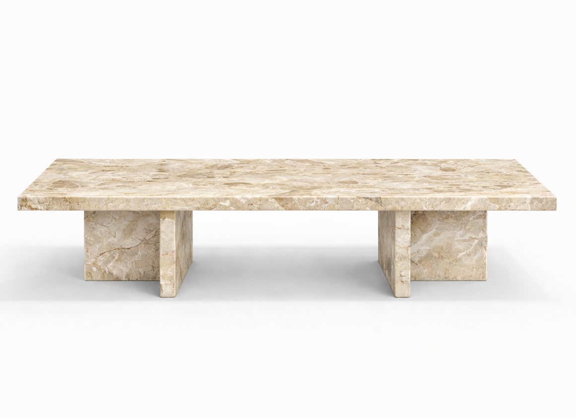 Marble coffee table on a white background