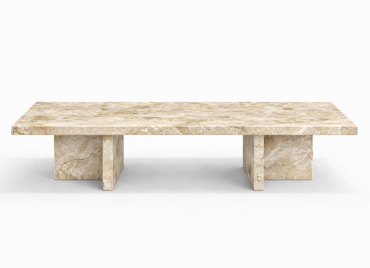 Marble coffee table on a white background