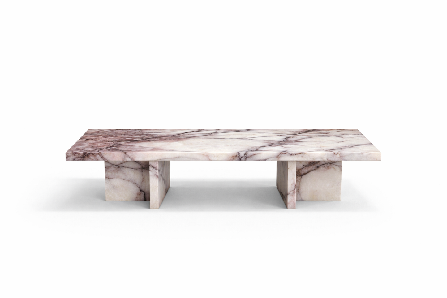 lilac marble coffee table on a white background