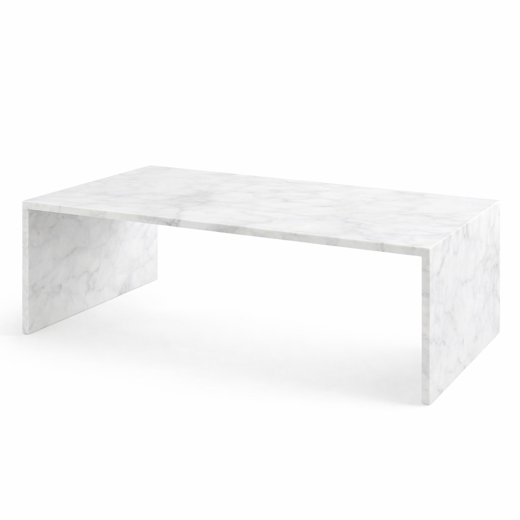 DOLCE marble coffee table in Aegean White marble - Aurora Marble Sweden