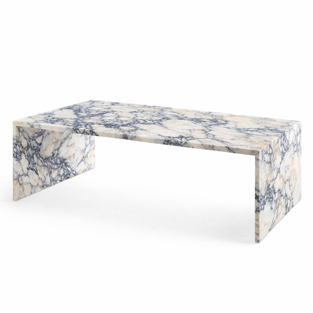 DOLCE marble coffee table in Calacatta Viola stone - handcrafted luxury furniture