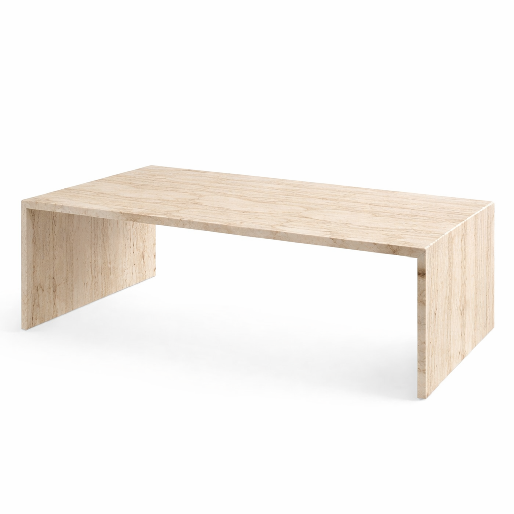 DOLCE marble coffee table in Travertine stone - Aurora Marble handmade