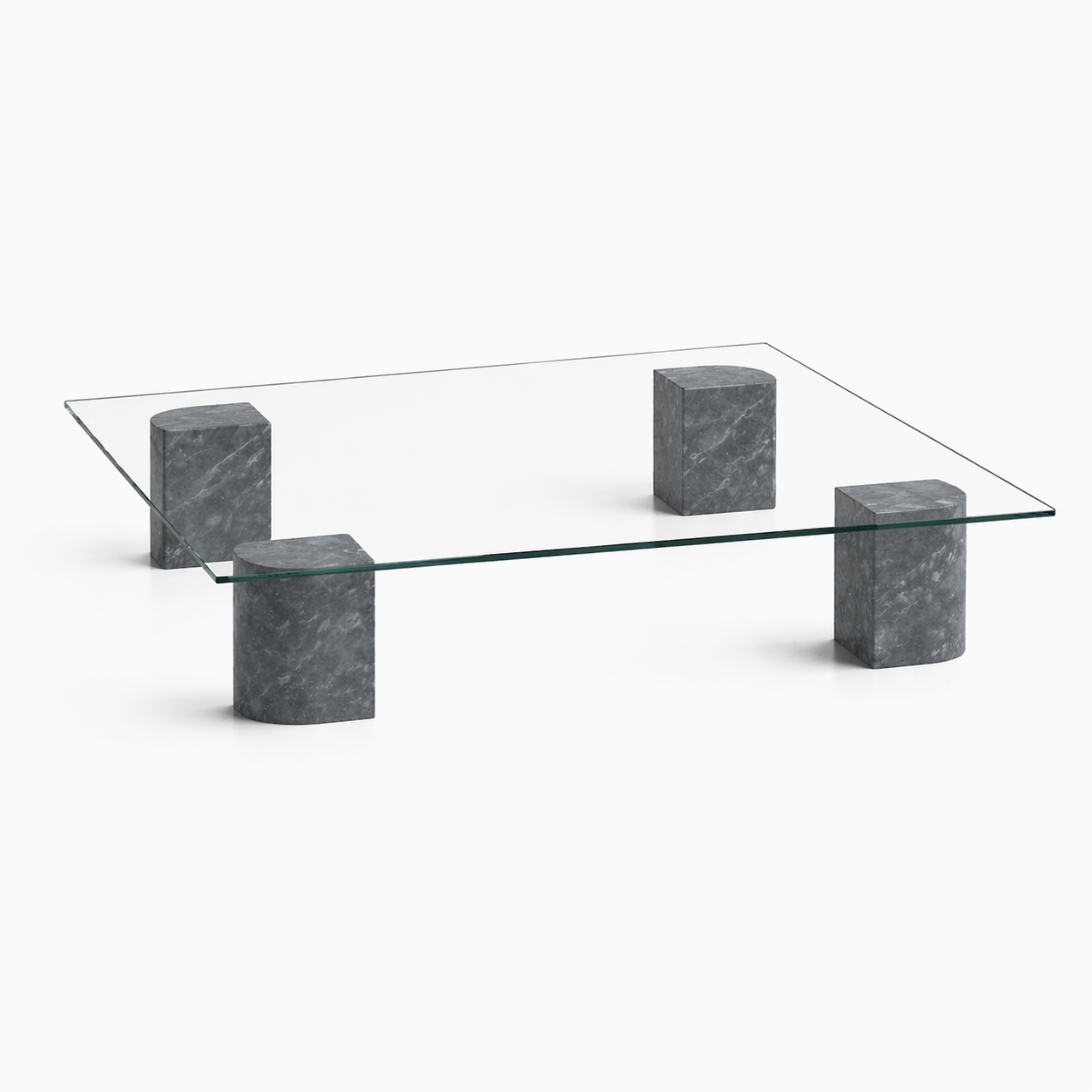 SPÖKE Glass top marble coffee table