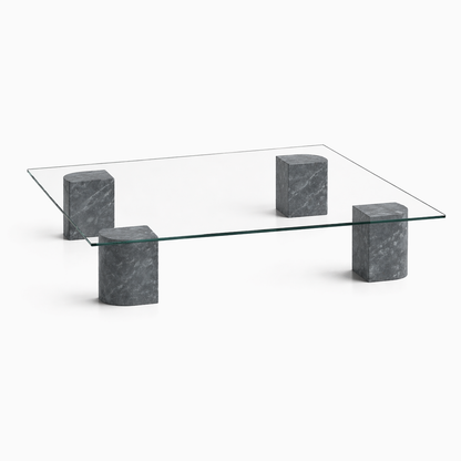 SPÖKE Glass top marble coffee table