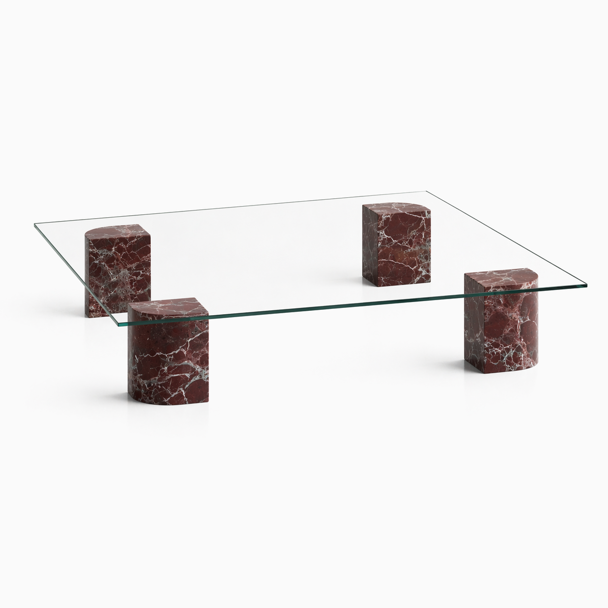 SPÖKE Glass top marble coffee table