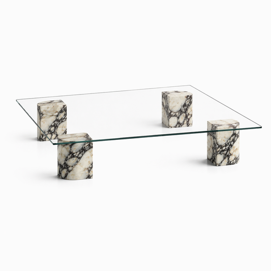 SPÖKE Glass top marble coffee table