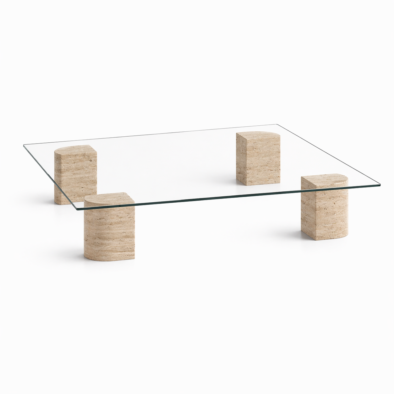 SPÖKE Glass top marble coffee table