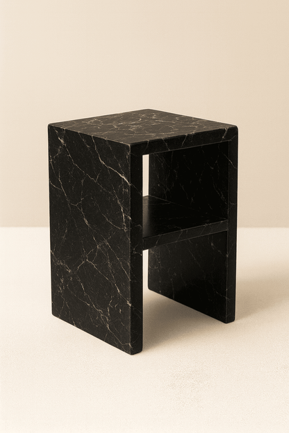 Marble bedsıde table wıth a shelf from aurora marble