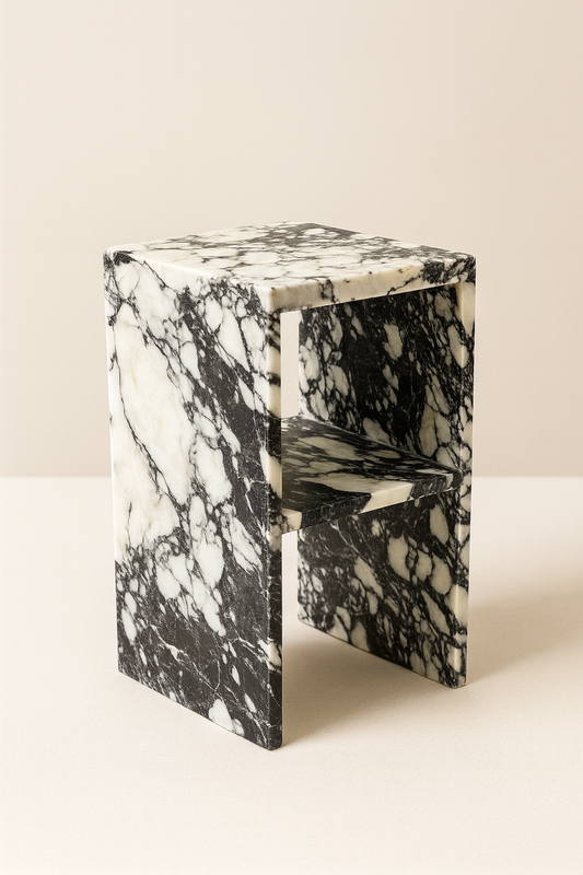 Marble bedsıde table wıth a shelf from aurora marble