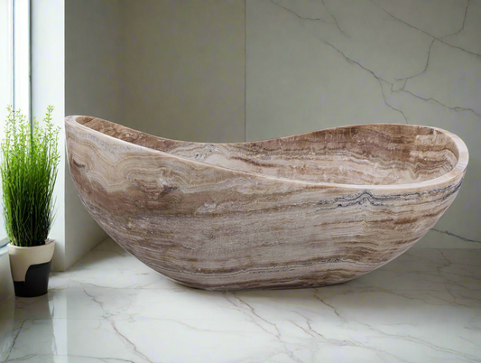 Ljus Wood onyx Aurora marble bathtub
marble aurora