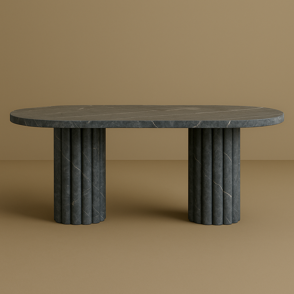 luxury dining table made of marble by aurora marble Afyon gray marble home decor