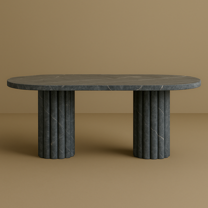 luxury dining table made of marble by aurora marble Afyon gray marble home decor