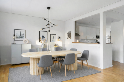 LUND marble dining table in a dining room