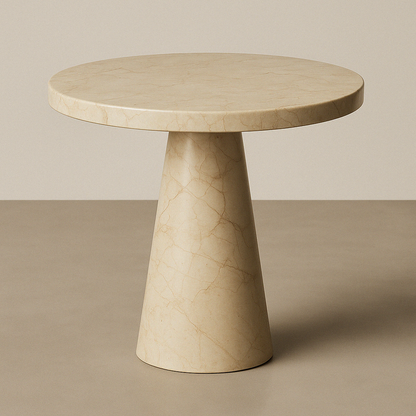 Lunaria beige marble marble side table from aurora marble, handmade end table.