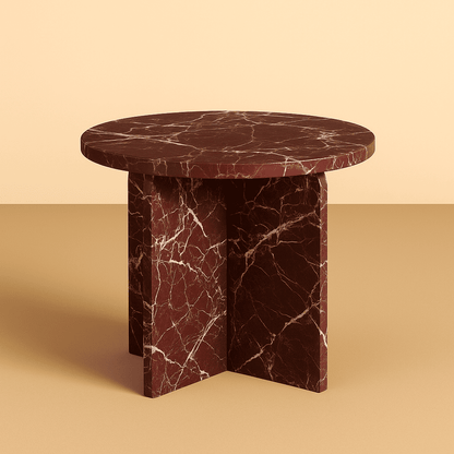 Marble side table on a beige background by aurora marble