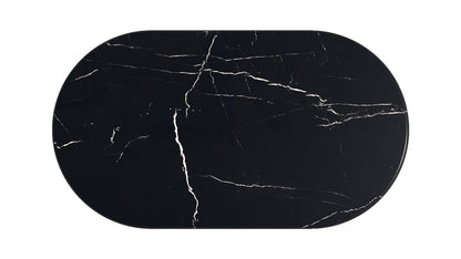 Black marble placemat with white veins on a white background nero marquna 