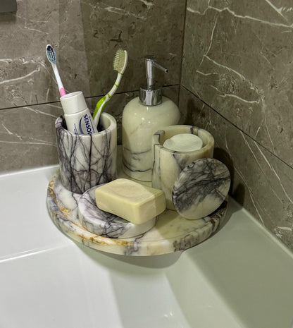 REN Lilac Marble Bathroom Set