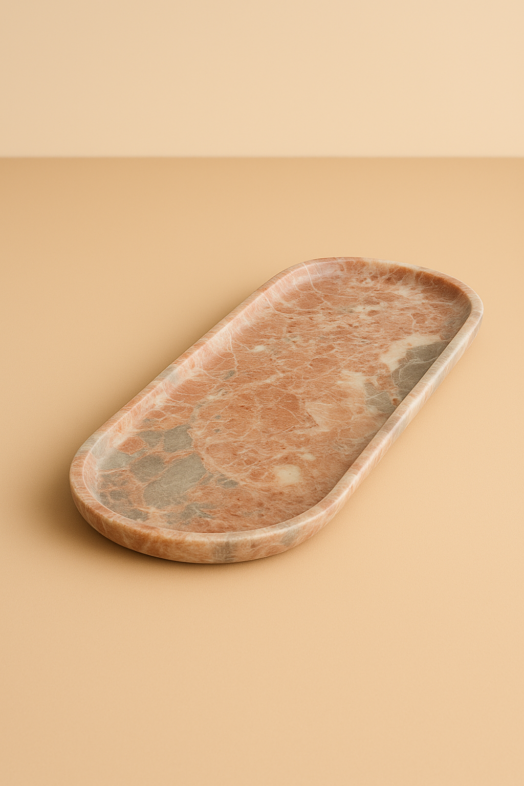 Aurora Marble oval marble tray for decoration luxury breccia rosata