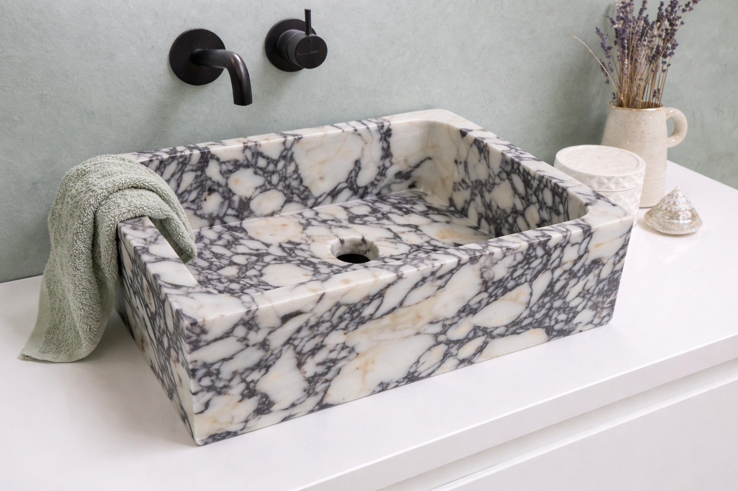 marble sink in an elegant bathroom
