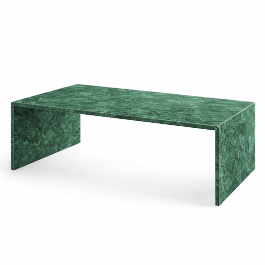 Green marble coffee table on a white background verde Guatemala