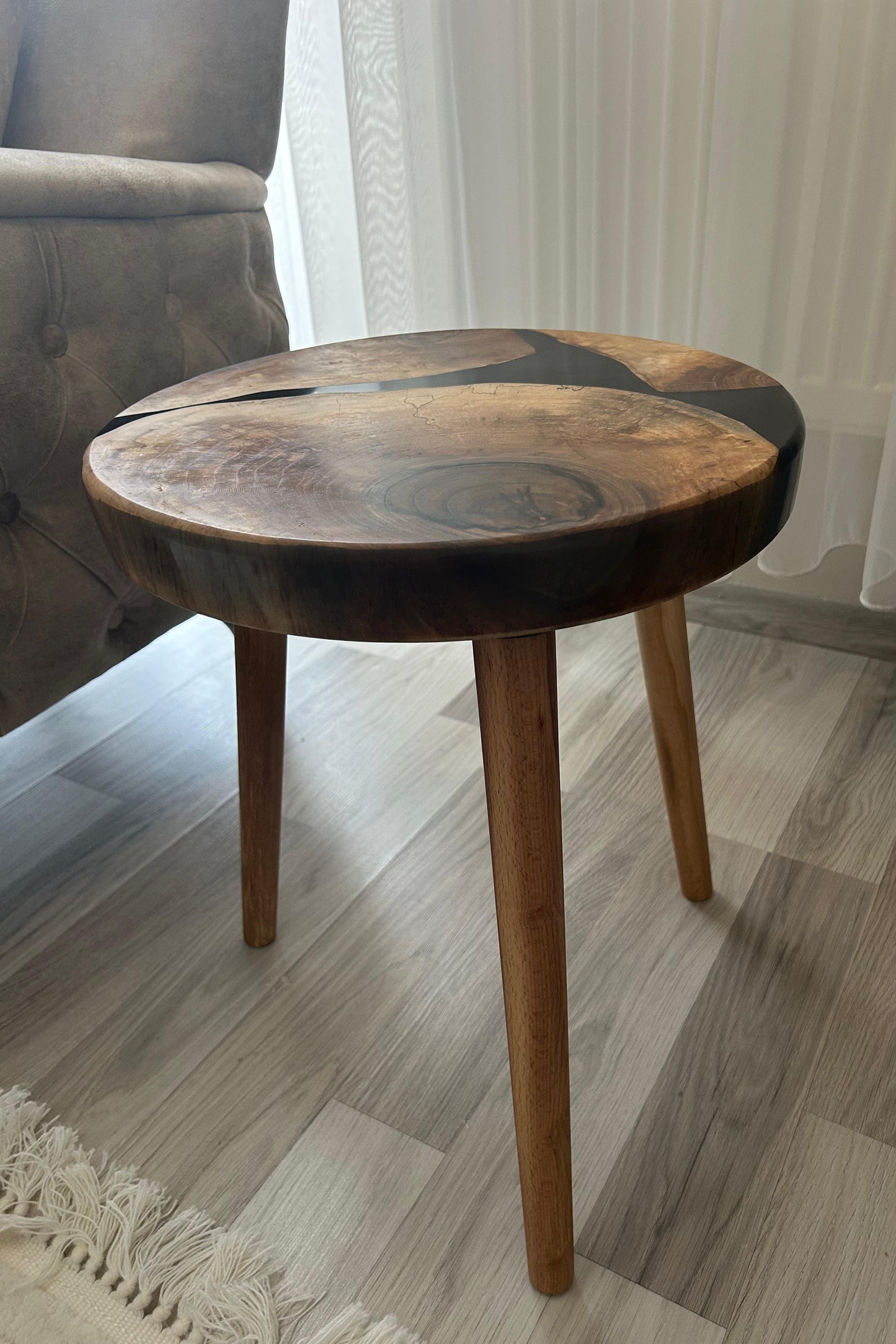 handmade wood table made of walnut