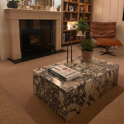 KLIPPEN marble plinth coffee table - minimalist Nordic design