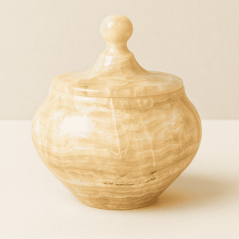 onyx marble jar with a lid 