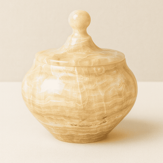 onyx marble jar with a lid 